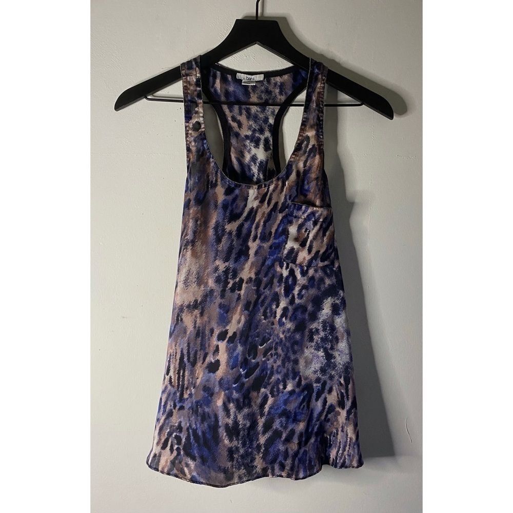 Bar III Satin Leopard Print Racerback Tank Top Size XS